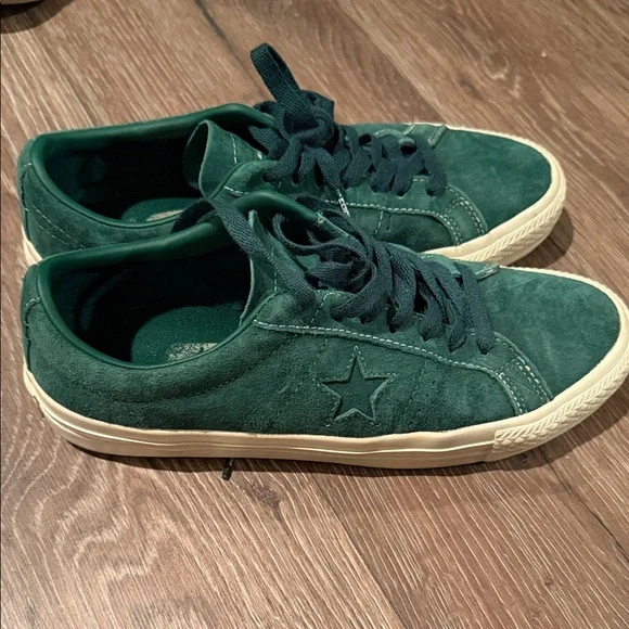 Converse One Star Pro Green Suede Men's Shoes - Picture 2 of 7